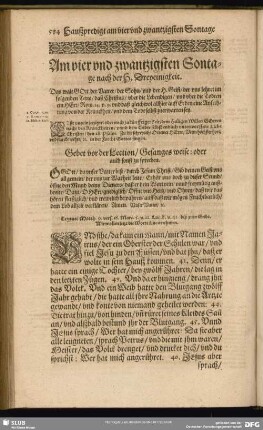 Am vier und zwantzigsten Sontage nach der H. Dreyeinigkeit
