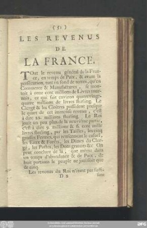 Les Revenus De La France.