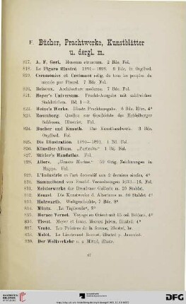 Bücher, Prachtwerke, Kunstblätter u. dergl. m. (Nr. 817-867)