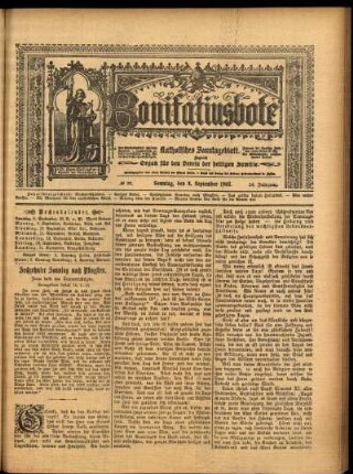 Erste Ausgabe vom Sonntag, den 08. September 1907.