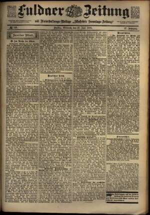 Zweite Ausgabe vom Mittwoch, den 27. Juni 1900.