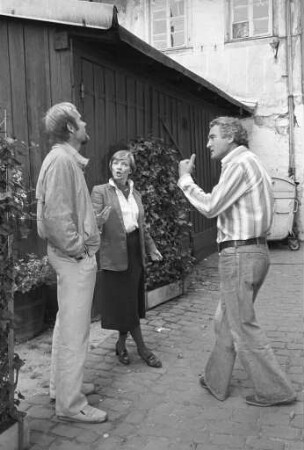 Drehaufnahmen des SWR-Fernsehens in Karlsruhe für die Fernsehserie "Tatort "