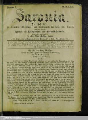 Geschichte der Burg Mühlstein und ihr Verhältniß zu den Sechsstädten der Oberlausitz