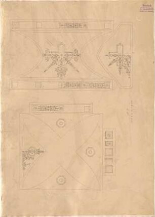 Klenze, Leo von; St. Petersburg (Russland); Eremitage - Saal X EG - Plafond (Details)