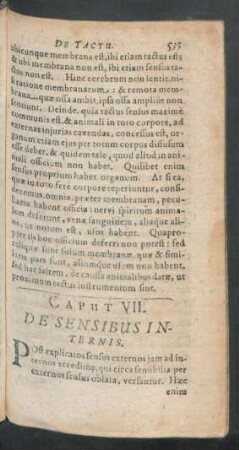 Caput VII. De Sensibus Internis