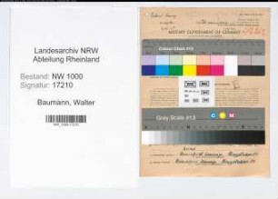 Entnazifizierung Walter Baumann, geb. 26.07.1906 (Postschaffner)