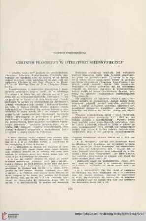 30: Chrystus Frasobliwy w literaturze średniowiecznej