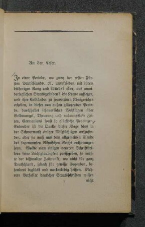 An den Leser.