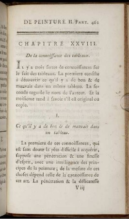 Chapitre XXVIII. De la connoissance des tableaux