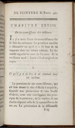 Chapitre XXVIII. De la connoissance des tableaux