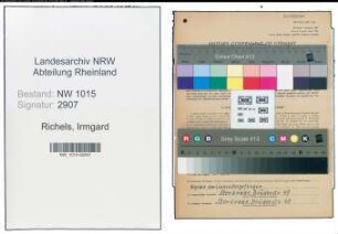 Entnazifizierung Irmgard Richels , geb. 21.08.1909 (Ordensschwester)