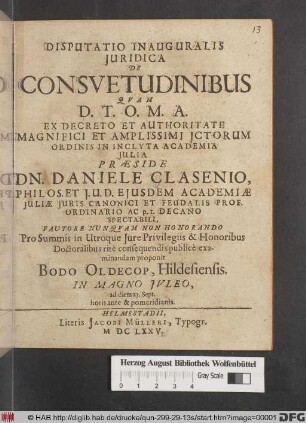 Disputatio Inauguralis Iuridica De Consuetudinibus