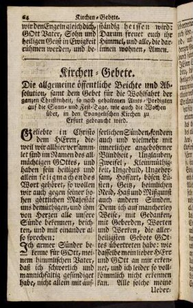64-81, Kirchen-Gebete.