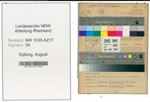 Entnazifizierung August Dyllong , geb. 22.08.1902 (Techniker)