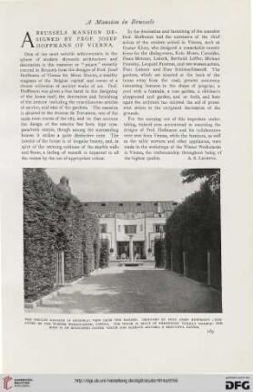 61: A Brussels mansion designed by Prof. Josef Hoffmann of Vienna
