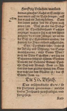 Die 50. Ursach.