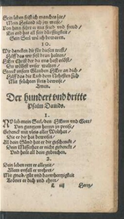 Der hundert und dritte Psalm Davids.