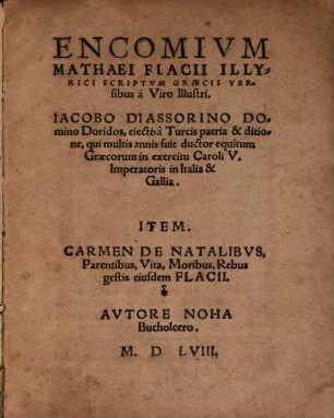 Encomium Matthaei Flaccii Illyrici