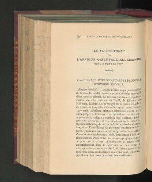 Le Protectorat De L'Afrique Orientale Allemande Depuis L'Année 1907.