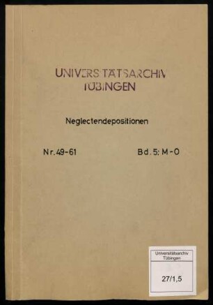 27/1,5 [Nr. 53,1-45]: Mezger, Georg Balthasar (1623-1687), Prof. med. 1661-1687
