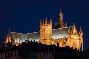 Frankreich. Lorraine. Moselle. Metz. Kathedrale Saint Etienne im Abendlicht