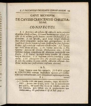 13-31, Caput Secundum. De Caussis Crescentis Christianismi.