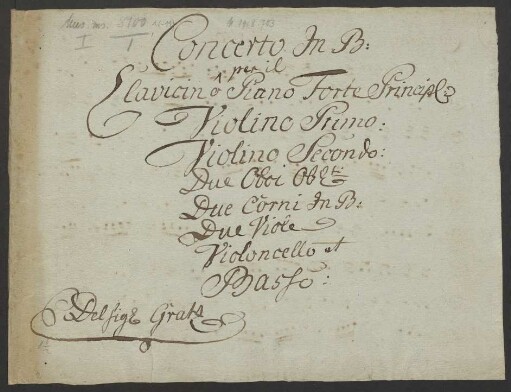 Konzerte; cemb, orch; B-Dur