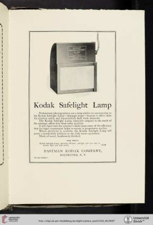 Eastman Kodak Company [Kodak Safelight Lamp]