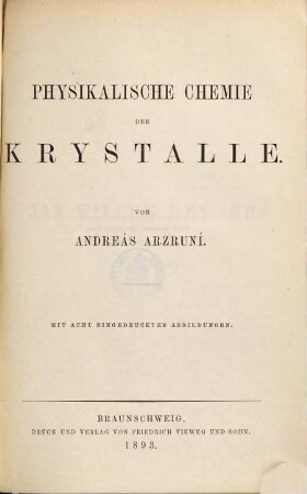 Physikalische Chemie der Krystalle
