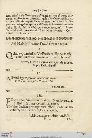 Ad Nobilissimum Dn. Authorem