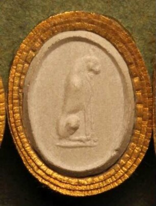 Ägyptisches Mischwesen aus Hund, Löwe und Bock (Daktyliothek, Erstes Mythologisches Tausend)