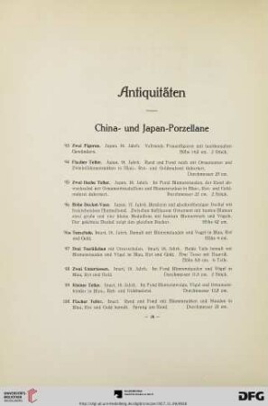 China- und Japan-Porzellane (Nr. 93-159)