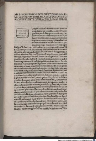 Roma triumphans : gewidmet Papst Pius II.