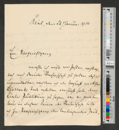 Brief an Werner von Melle