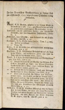 In der Meyerschen Buchhandlung...