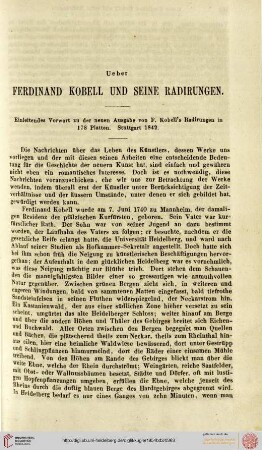 Ueber Ferdinand Kobell und seine Radirungen