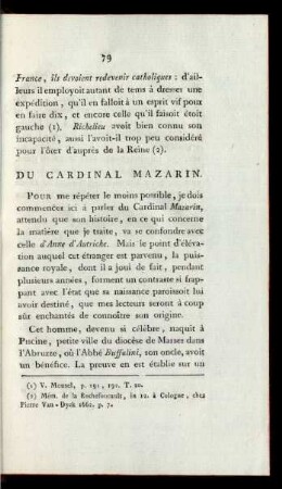 Du Cardinal Mazarin.