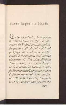 Sacra Imperiale Maestà.
