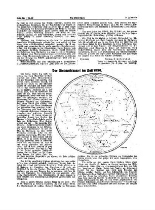 Der Sternenhimmel im Juli 1936