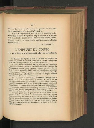 L'Emprunt du Congo le portage et l'impot de capitation.