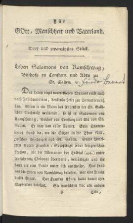 Drey und zwanzigstes Stück