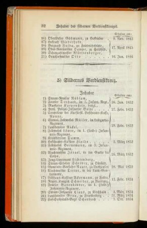 5) Silbernes Verdienstkreuz.