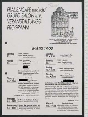 café endlich mit Grupo Salon : März Programm