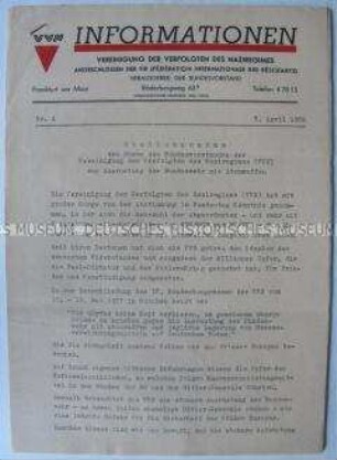 Hektografiertes Mitteilungsblatt der VVN u.a. mit einer Stellungnahme zur geplanten Ausstattung der Bundeswehr mit Atomwaffen