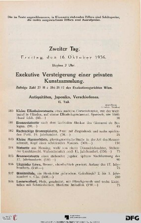 Antiquitäten, Japonika, Verschiedenes. II. Teil. (Nr. 180-198)