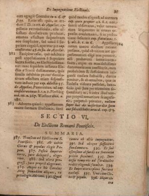 Sectio VI. De Electione Romani Pontificis.