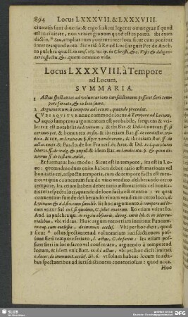 Locus LXXXVIII. à Tempore ad Locum