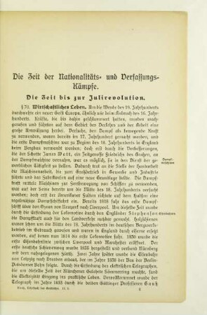 Die Zeit der Nationalitäts- und Verfassungs-Kämpfe