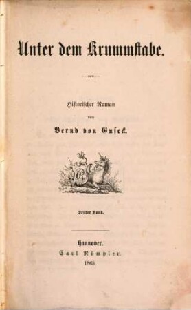 Unter dem Krummstabe : historischer Roman, 3