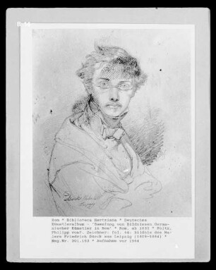 Deutsches Künstleralbum: Sammlung von Bildnissen Germanischer Künstler in Rom — fol. 64: Bildnis des Malers Friedrich Dürck aus Leipzig (1809-1884)